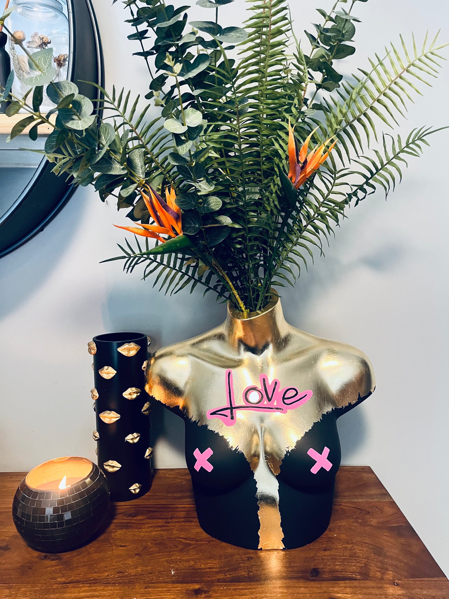 Female Torso Table Top Boobie Vase