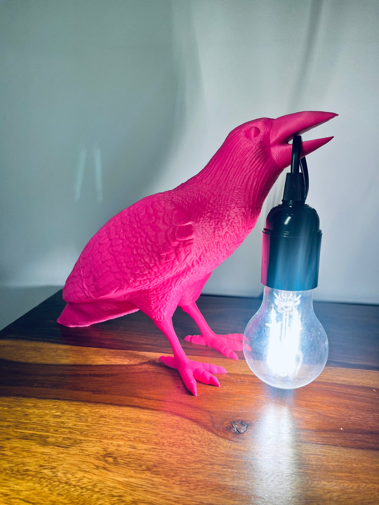 Neon Pink Raven Lamp