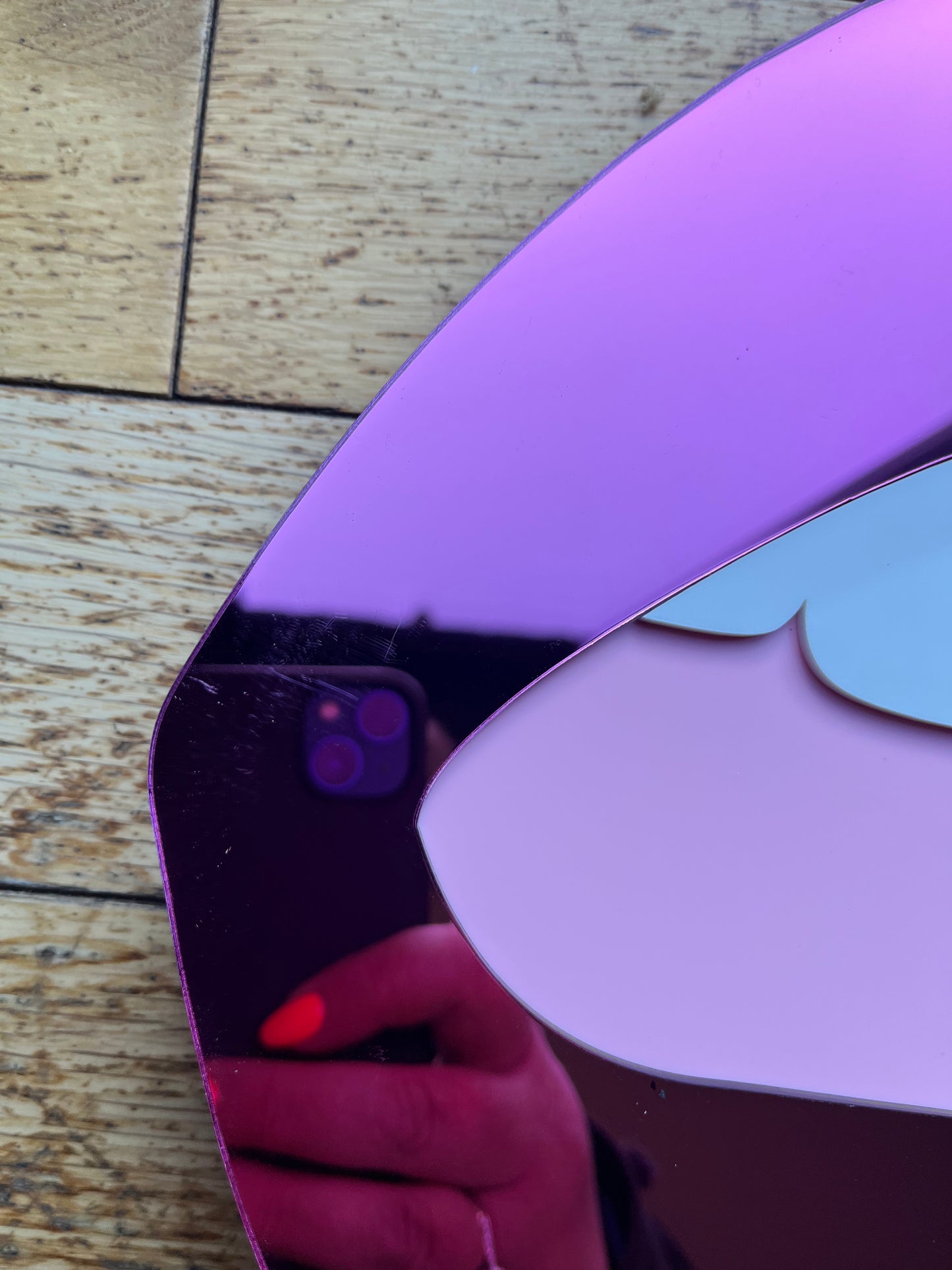 SECONDS - LARGE Pink Lip Mirror - Acrylic Mirror - Lip Decor - Pink Lips