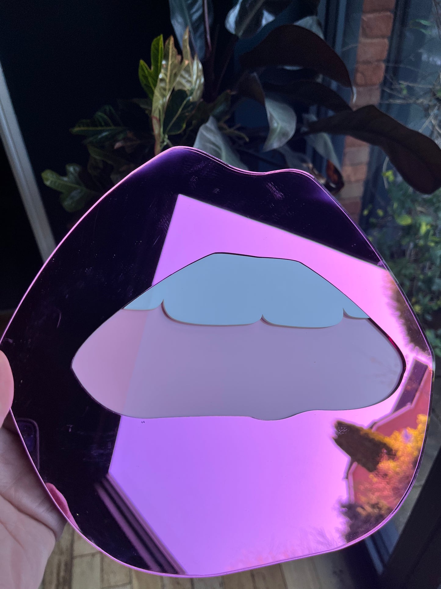 SECONDS - LARGE Pink Lip Mirror - Acrylic Mirror - Lip Decor - Pink Lips