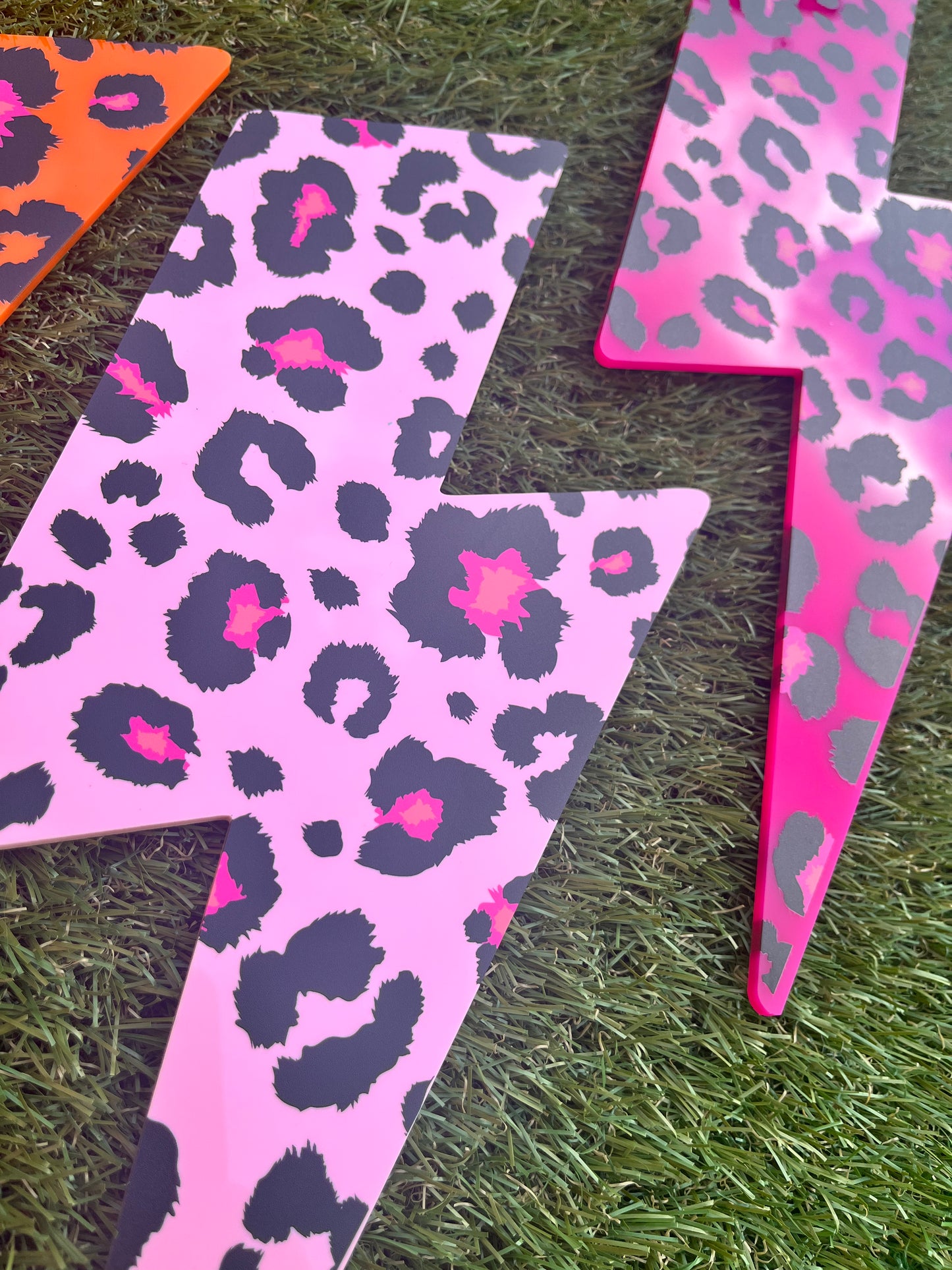 Leopard Print Lightening Bolt wall decor - Acrylic - Bolt Decor