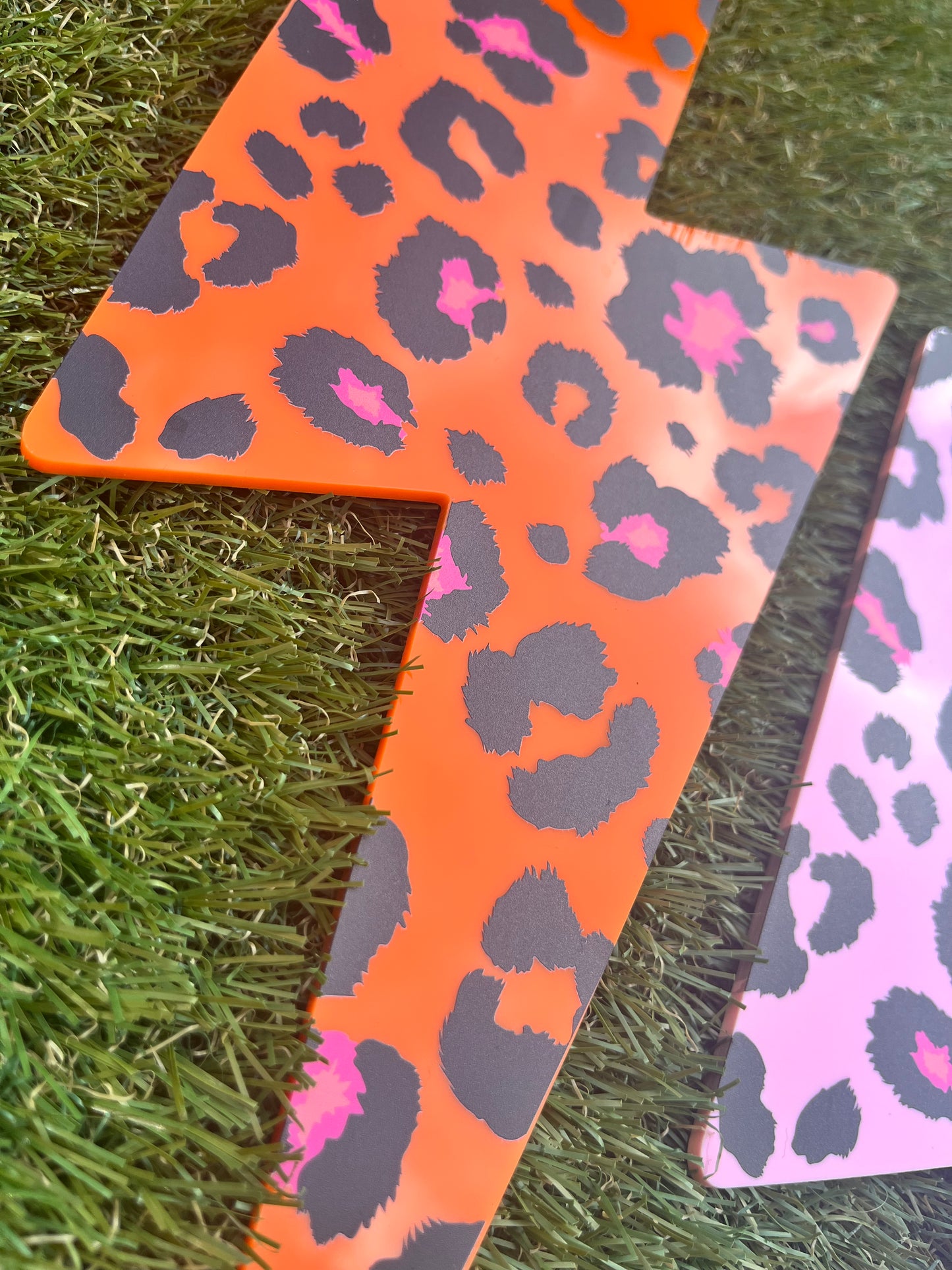 Leopard Print Lightening Bolt wall decor - Acrylic - Bolt Decor