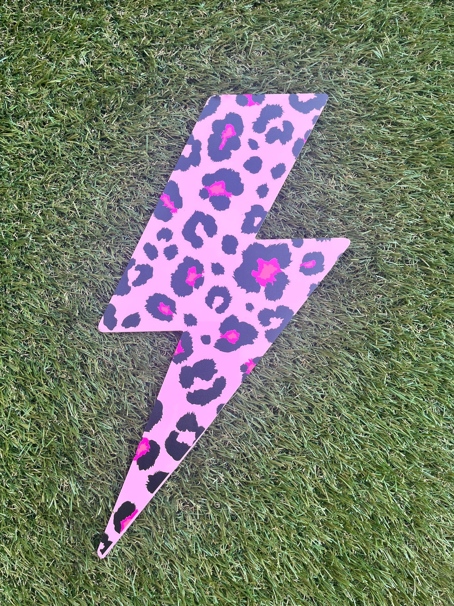 Leopard Print Lightening Bolt wall decor - Acrylic - Bolt Decor