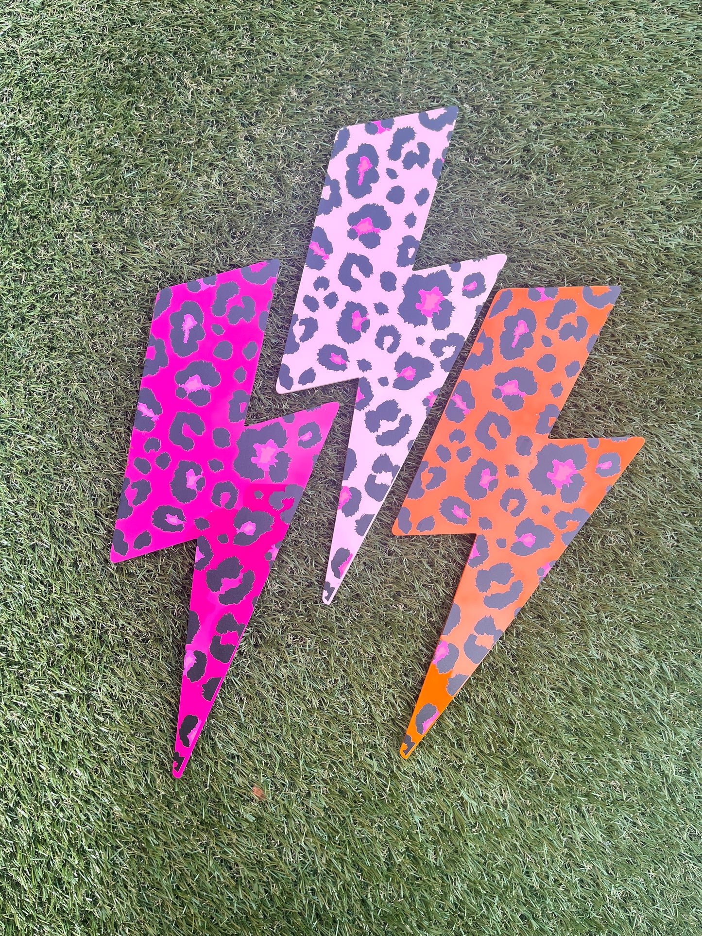 Leopard Print Lightening Bolt wall decor - Acrylic - Bolt Decor