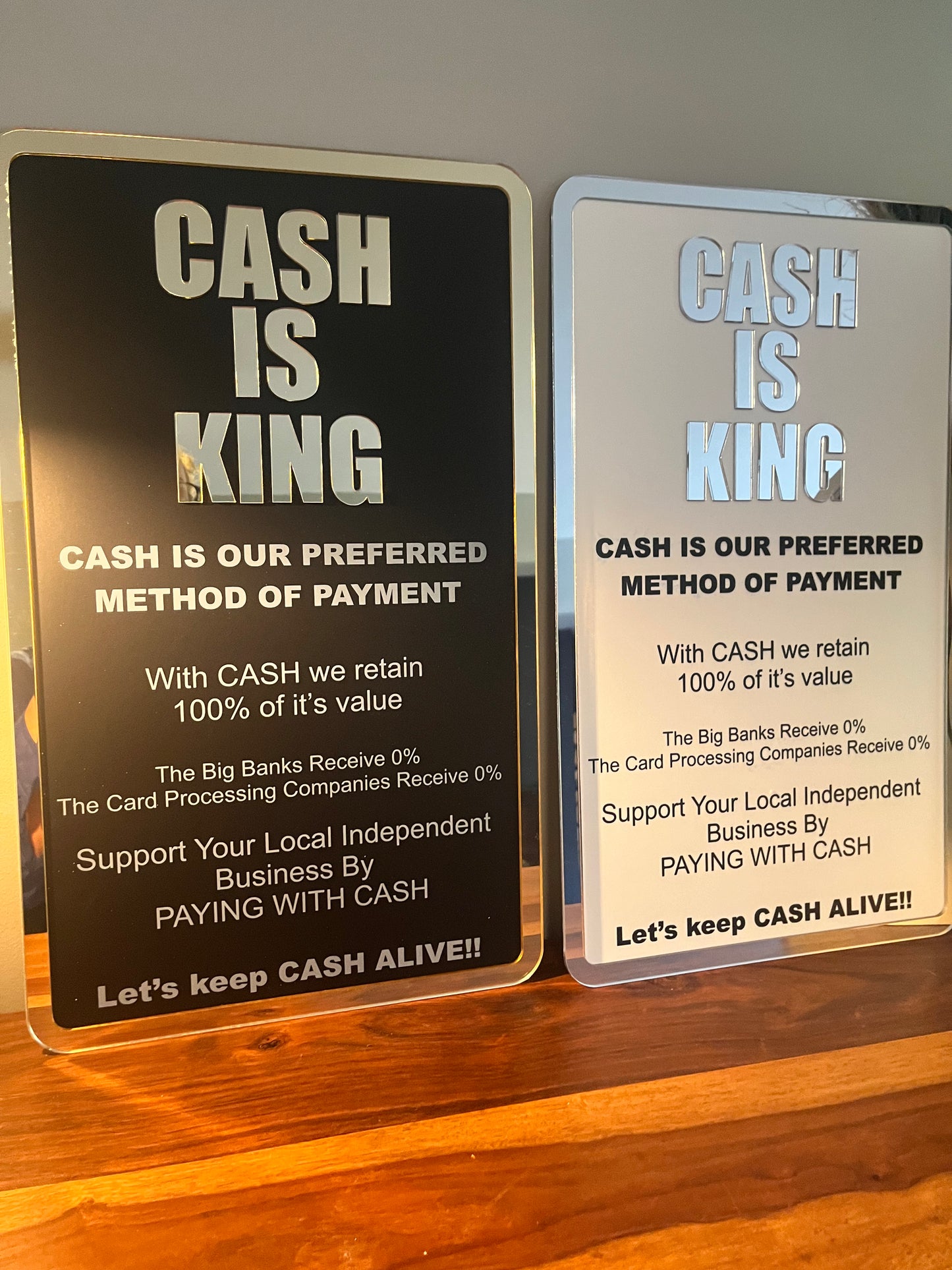 CASH IS KING business sign