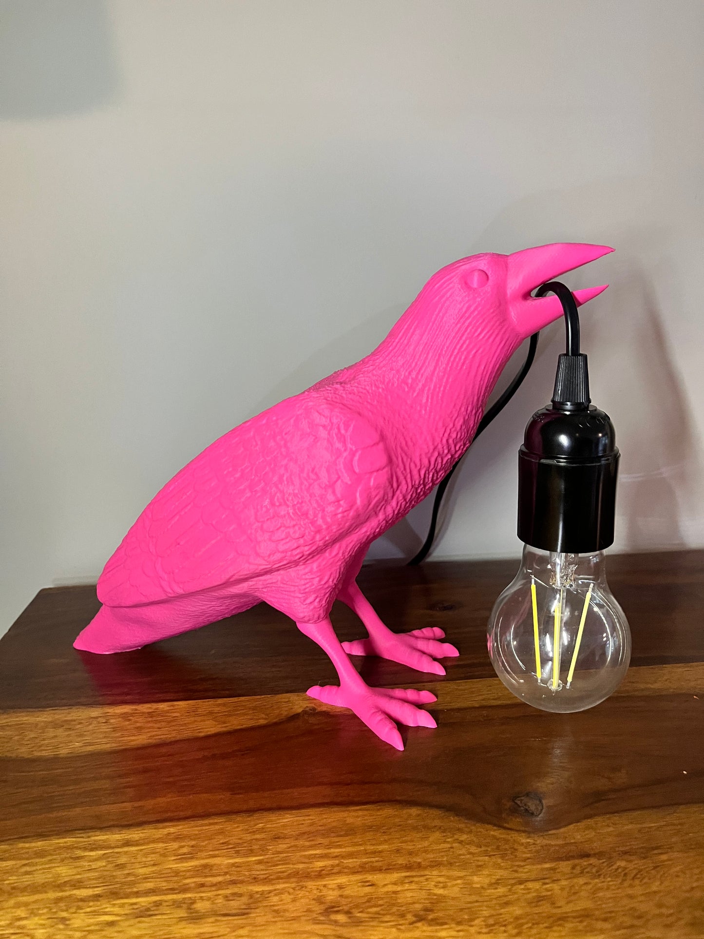 Neon Pink Raven Lamp