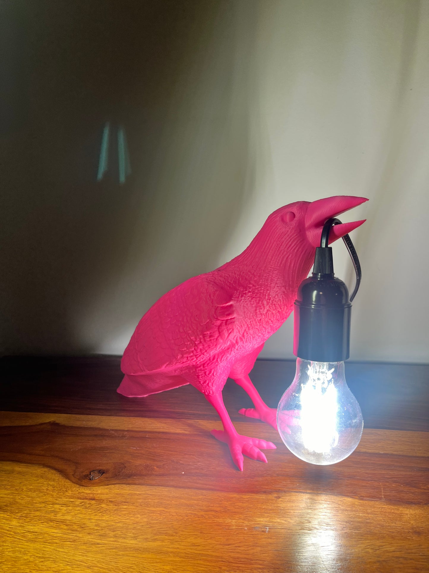 Neon Pink Raven Lamp