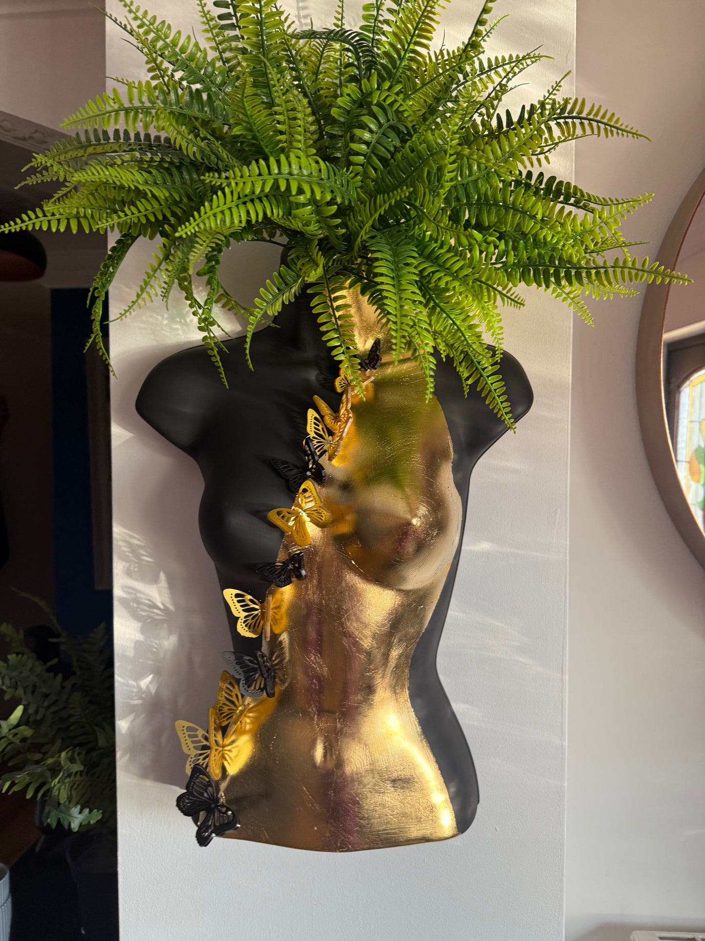 3D Butterfly Female Boobie Wall Torso Black and Gold