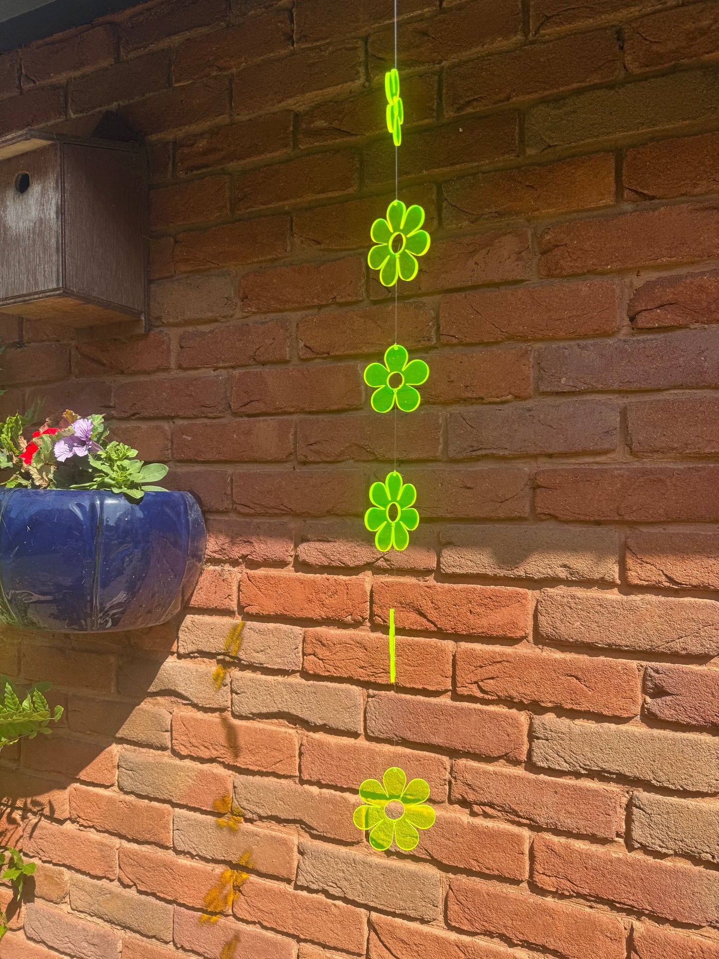 Fluorescent Flower Shaped Hanging Garden Art