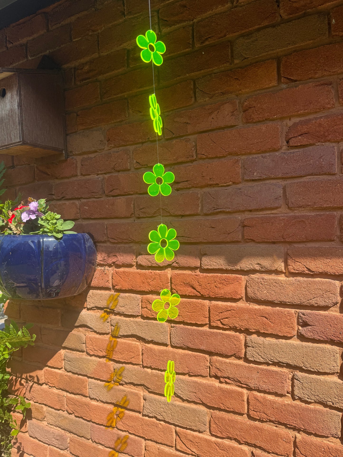 Fluorescent Flower Shaped Hanging Garden Art