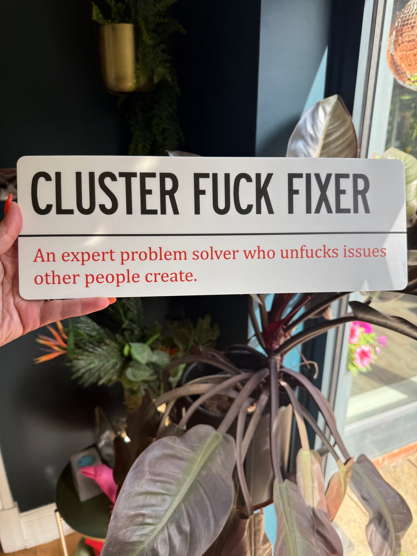 CLUSTER FUCK FIXER Wall Sign