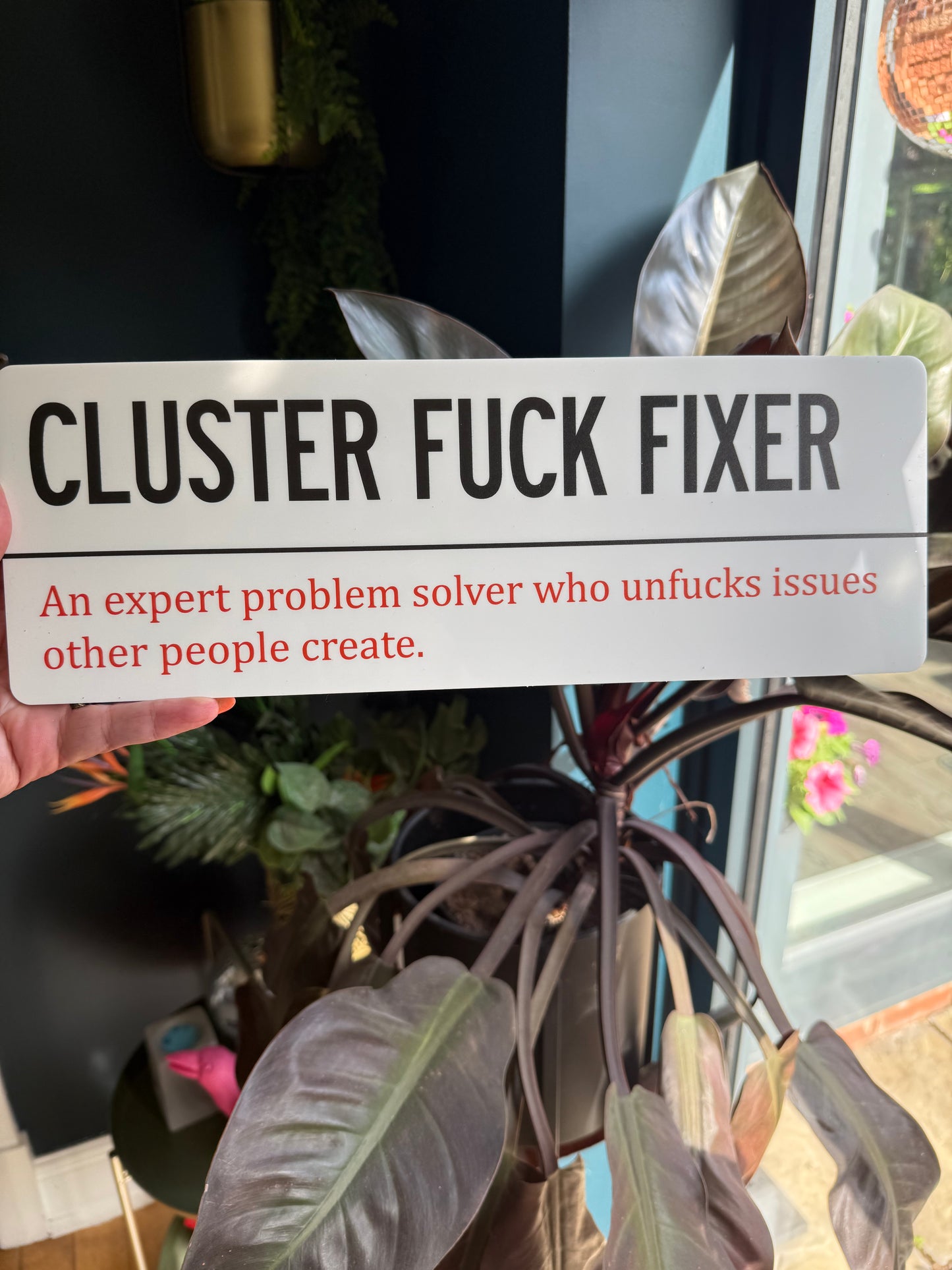 CLUSTER FUCK FIXER Wall Sign