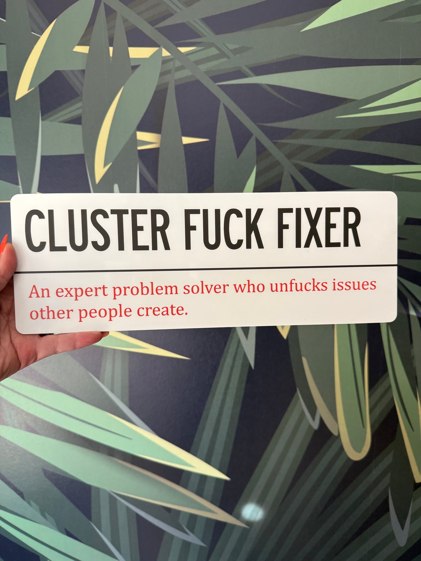 CLUSTER FUCK FIXER Wall Sign