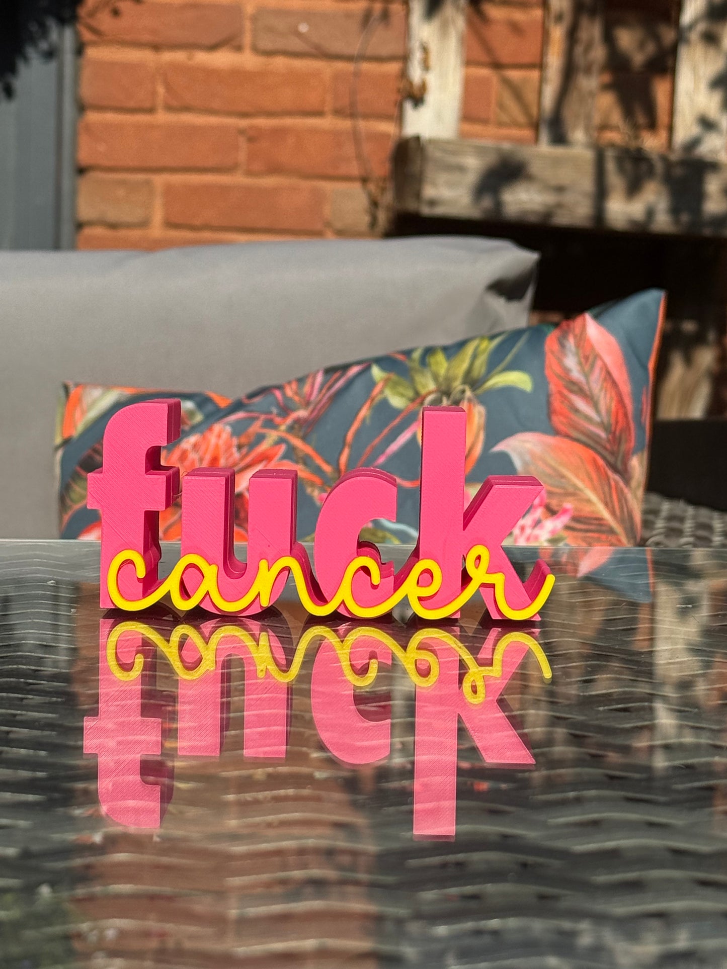 FUCK Cancer 3D Shelf Art