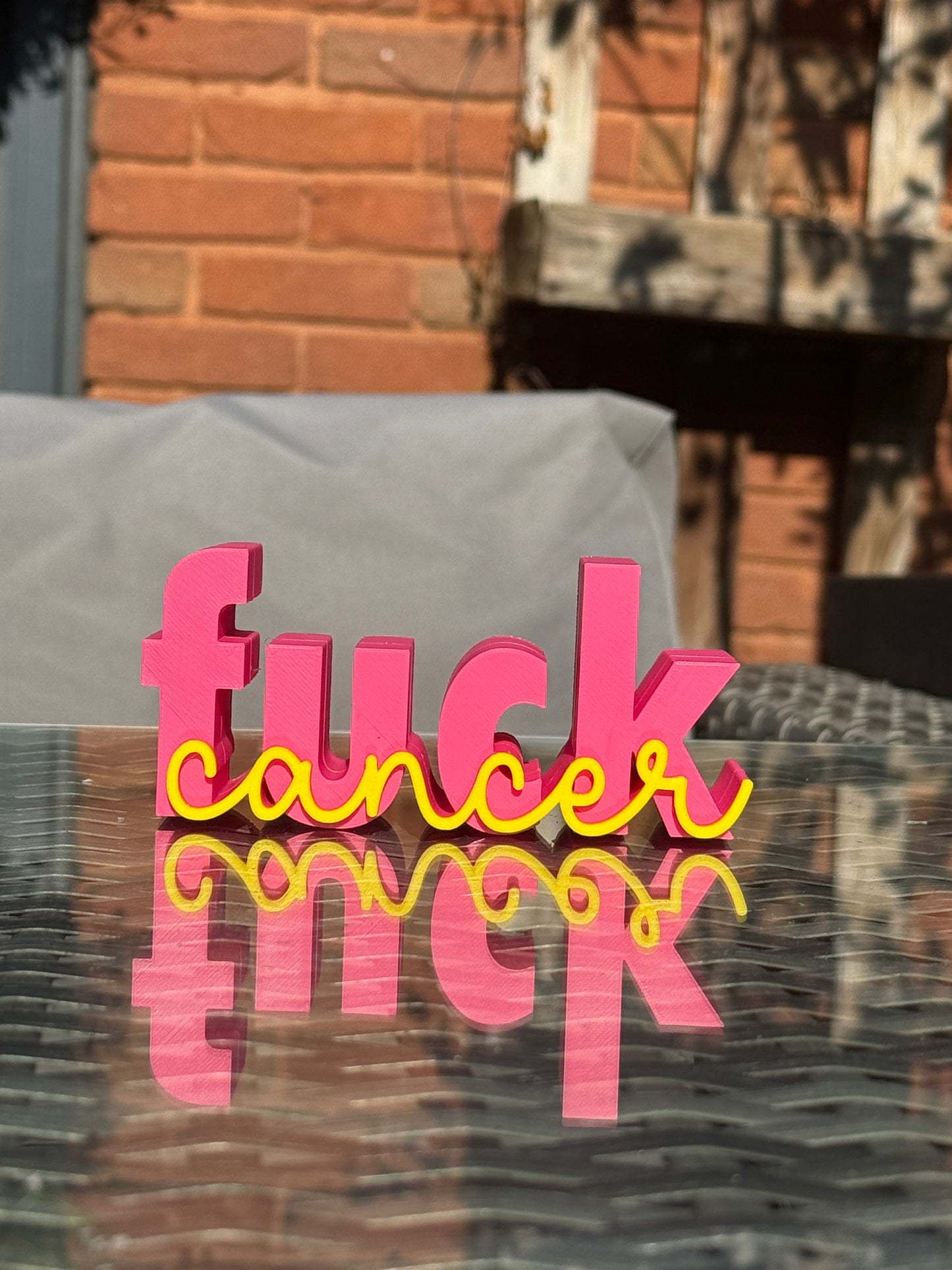 FUCK Cancer 3D Shelf Art