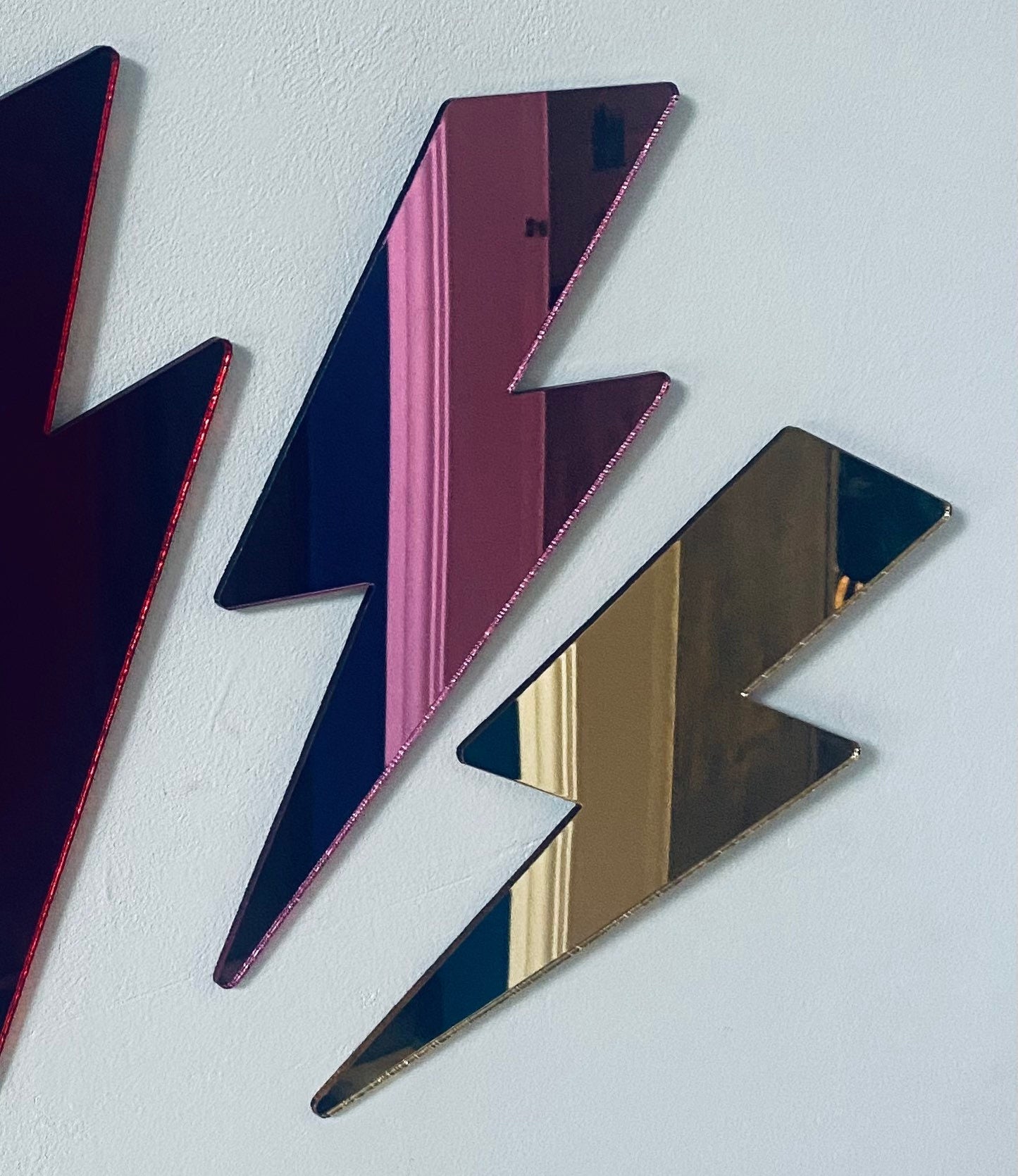 Mirror PINK Lightening Bolt wall decor - Acrylic - Bolt Decor - Mirror PINK