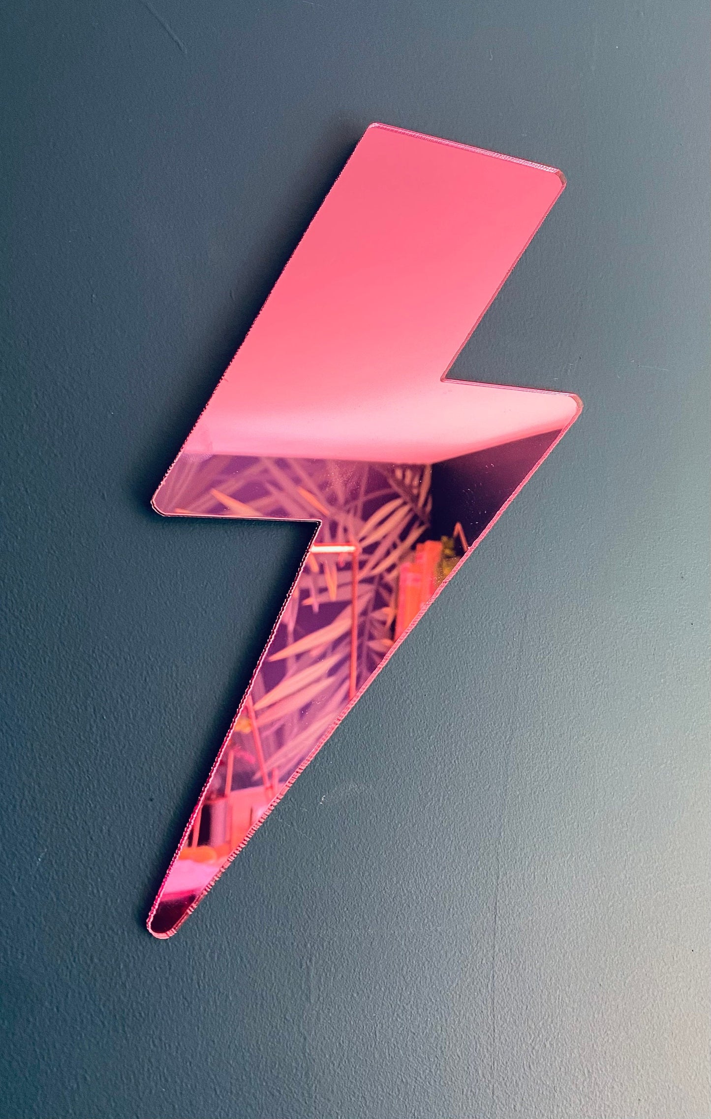 Mirror PINK Lightening Bolt wall decor - Acrylic - Bolt Decor - Mirror PINK