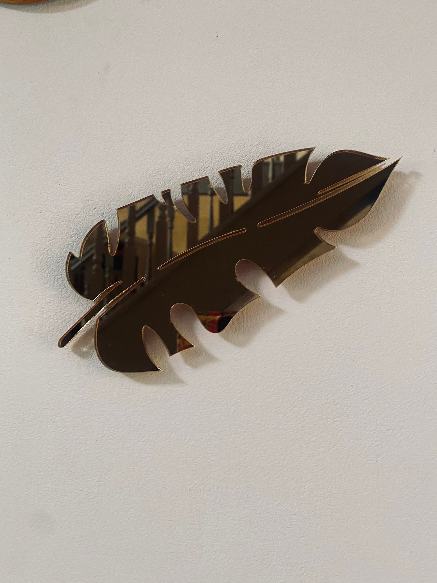3 x Small mirrored Leaves - Acrylic Mirror - Leaf wall decor