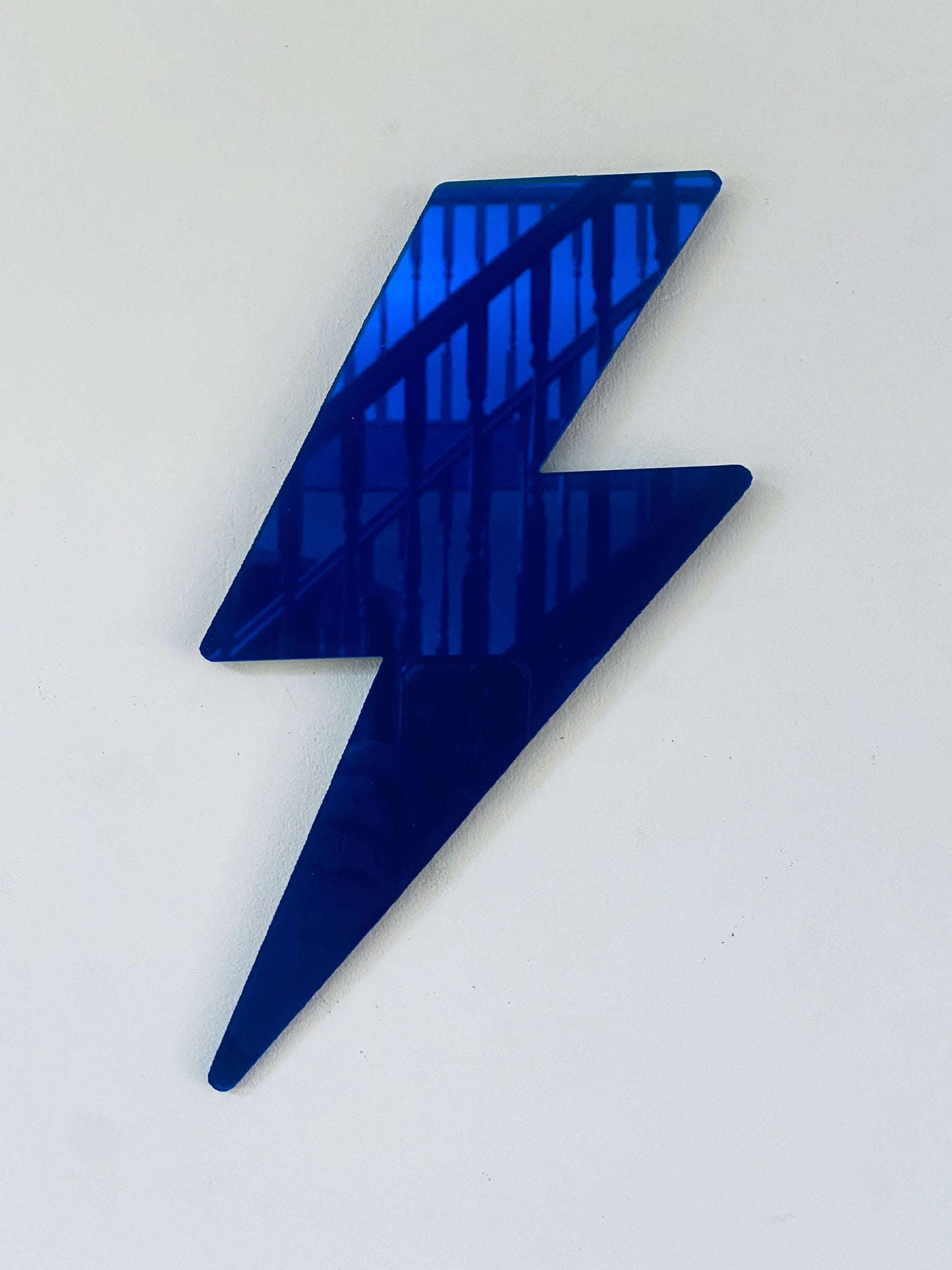 BLUE mirror Lightening Bolt wall decor - Acrylic - Bolt Decor - Mirror BLUE