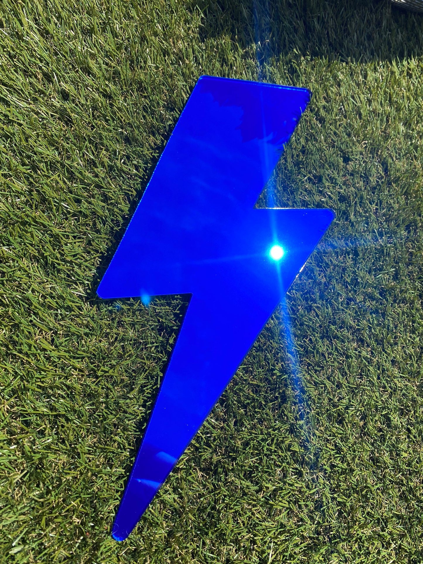 BLUE mirror Lightening Bolt wall decor - Acrylic - Bolt Decor - Mirror BLUE