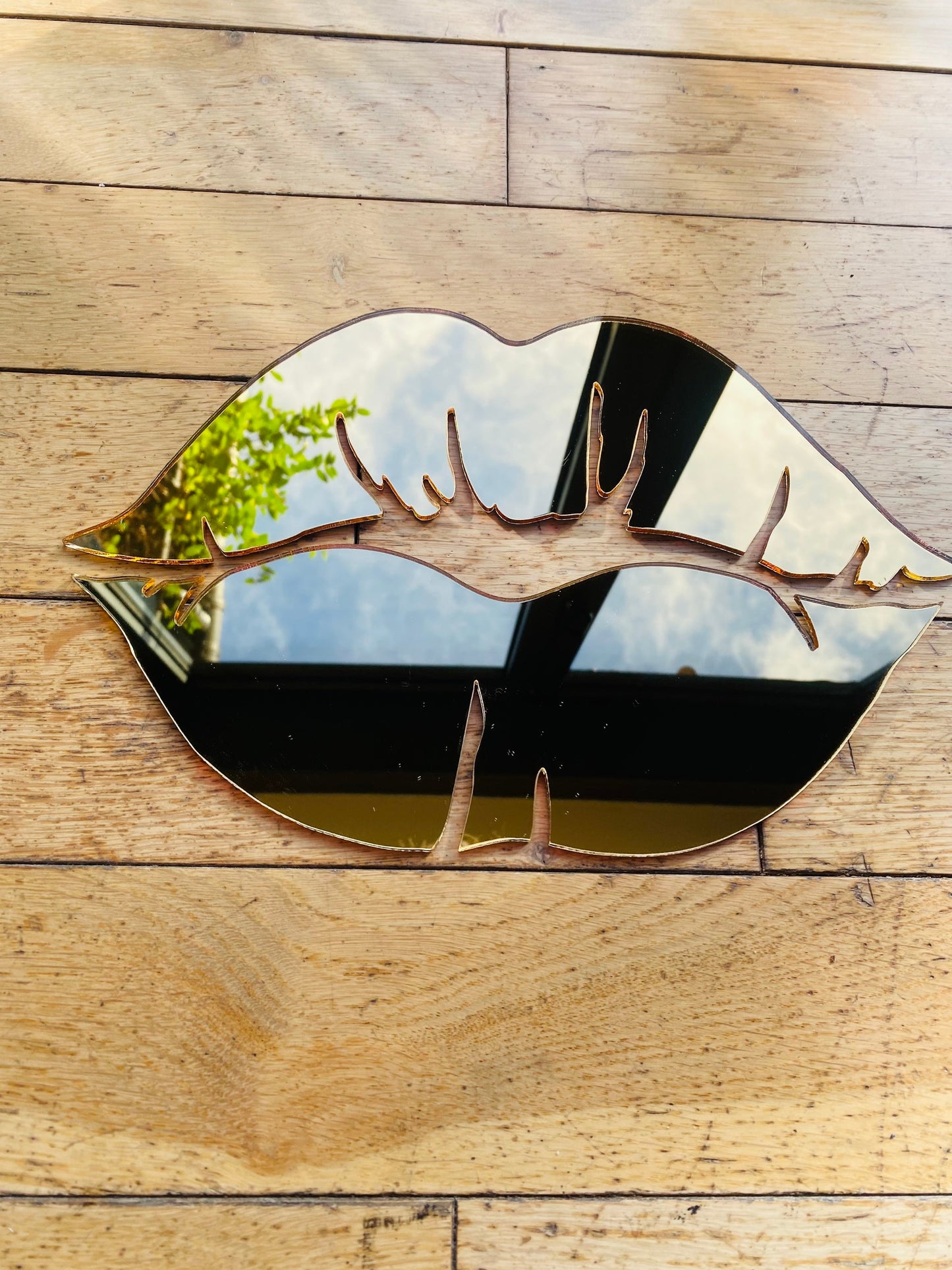 MINI Mirror Gold acrylic lips - Acrylic - Lip Decor - Wall decor - wall lips