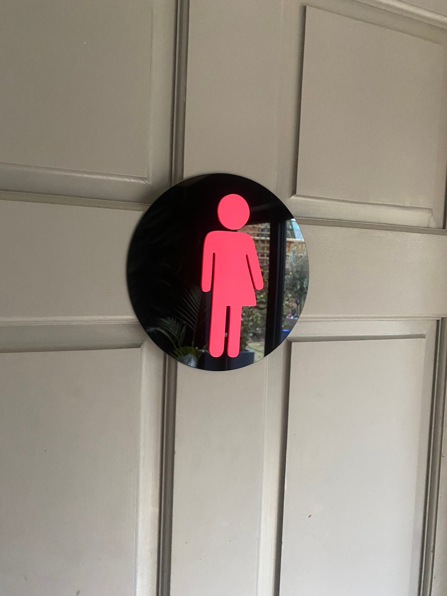 3D acrylic toilet door sign, 3mm acrylic, Salon sign, Business sign Gender Neutral