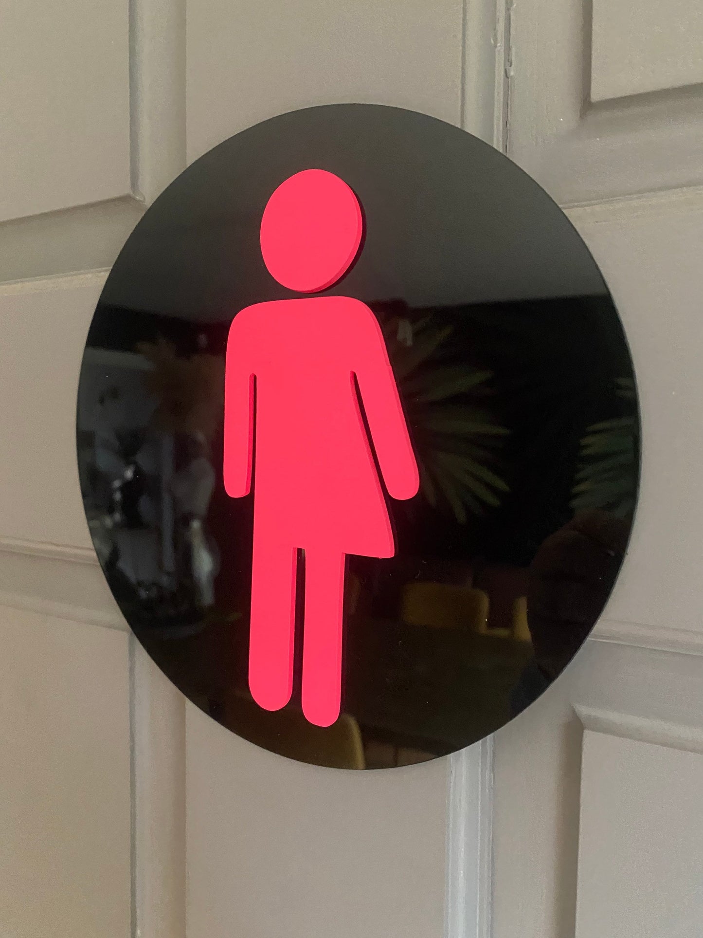 3D acrylic toilet door sign, 3mm acrylic, Salon sign, Business sign Gender Neutral