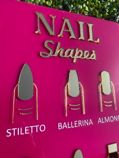 Nail Shape Acrylic Sign, Salon Sign A3