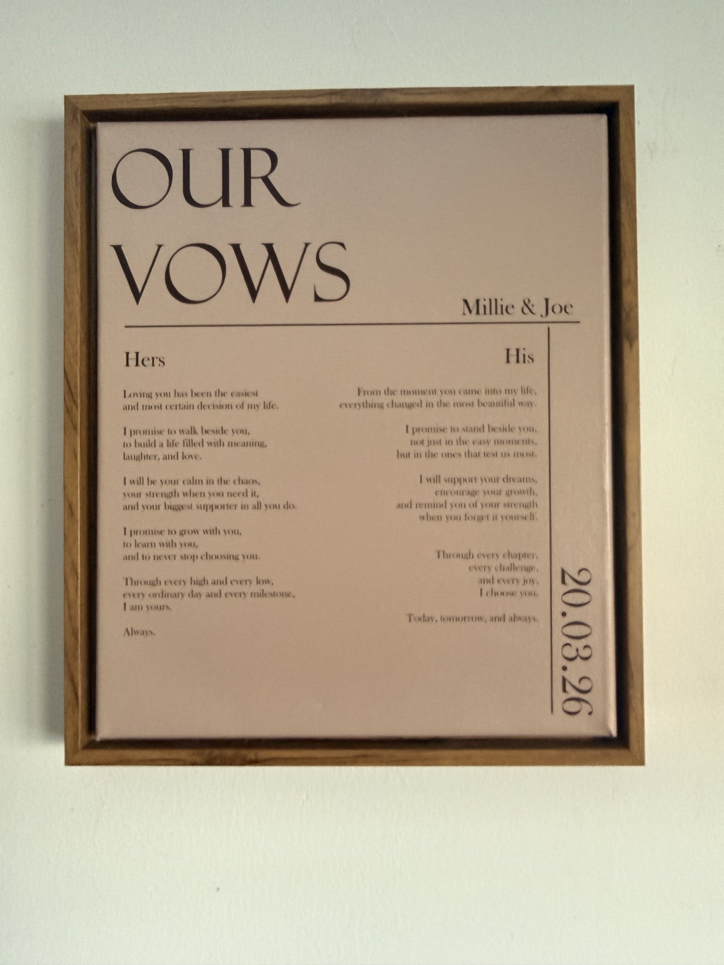 Personalised Wedding Vows