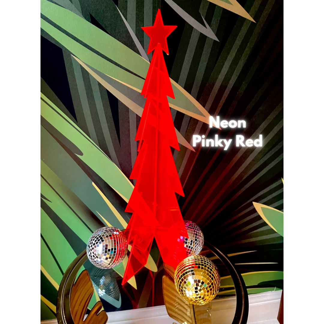 Minimalist Neon Live Edge Acrylic Christmas Tree