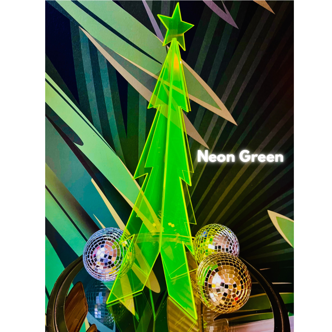 Minimalist Neon Live Edge Acrylic Christmas Tree