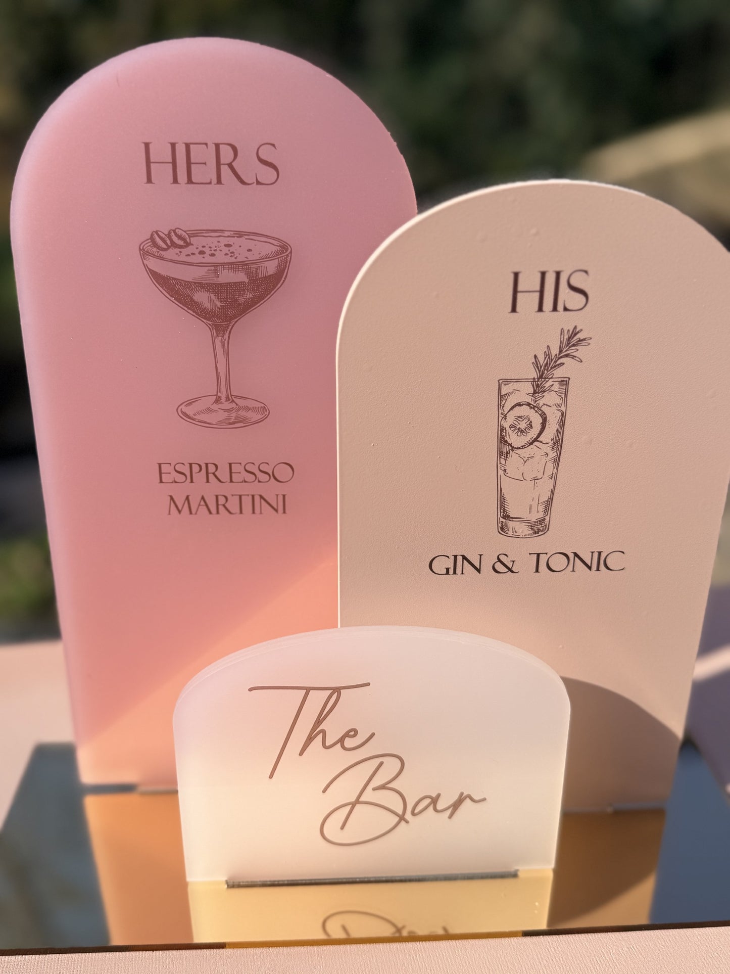Signature Wedding Drinks Sign Set