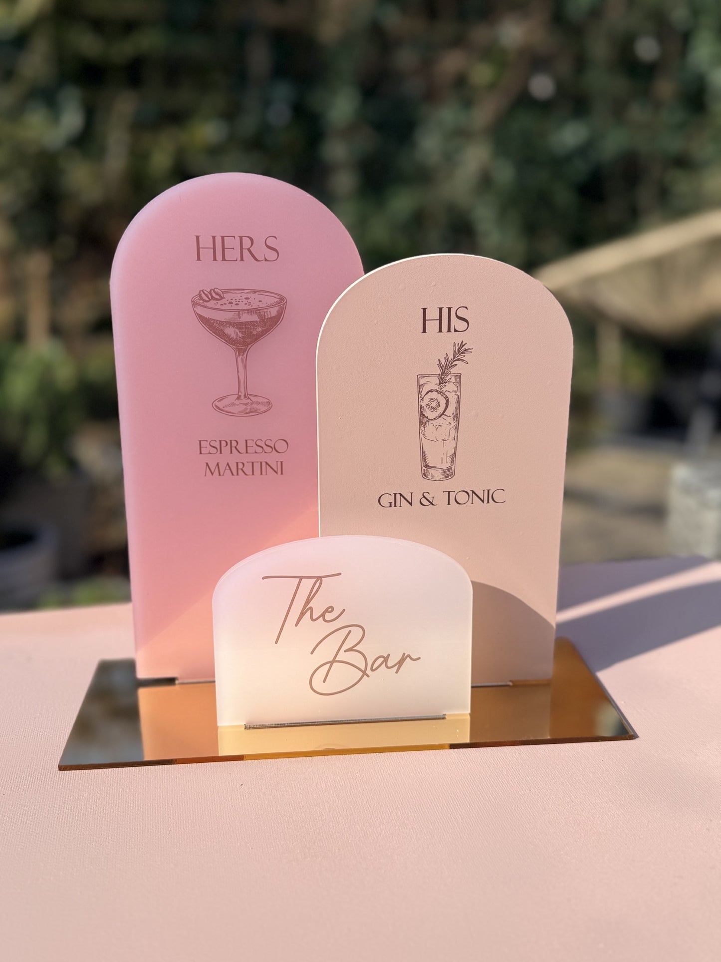 Signature Wedding Drinks Sign Set