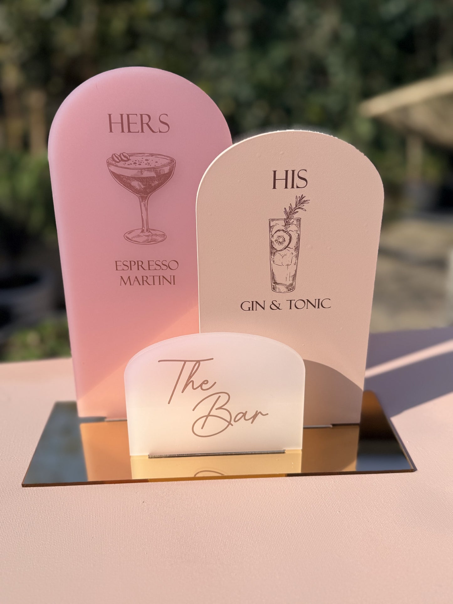 Signature Wedding Drinks Sign Set