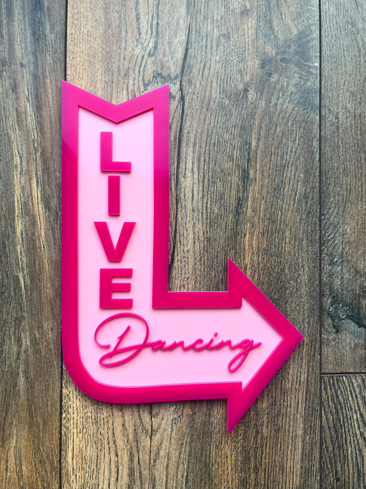 LIVE DANCING Retro Arrow Wall Art