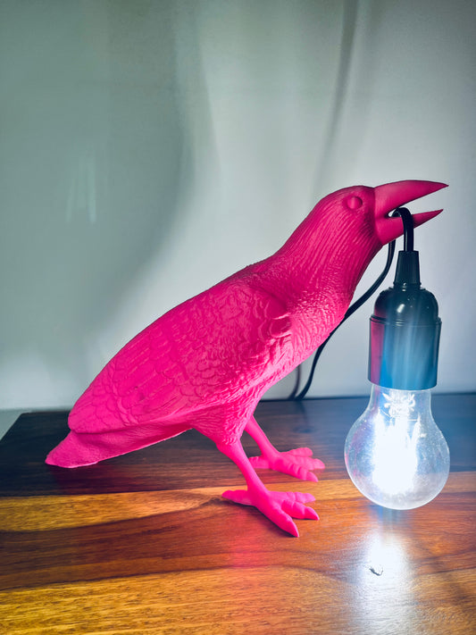 Neon Pink Raven Lamp