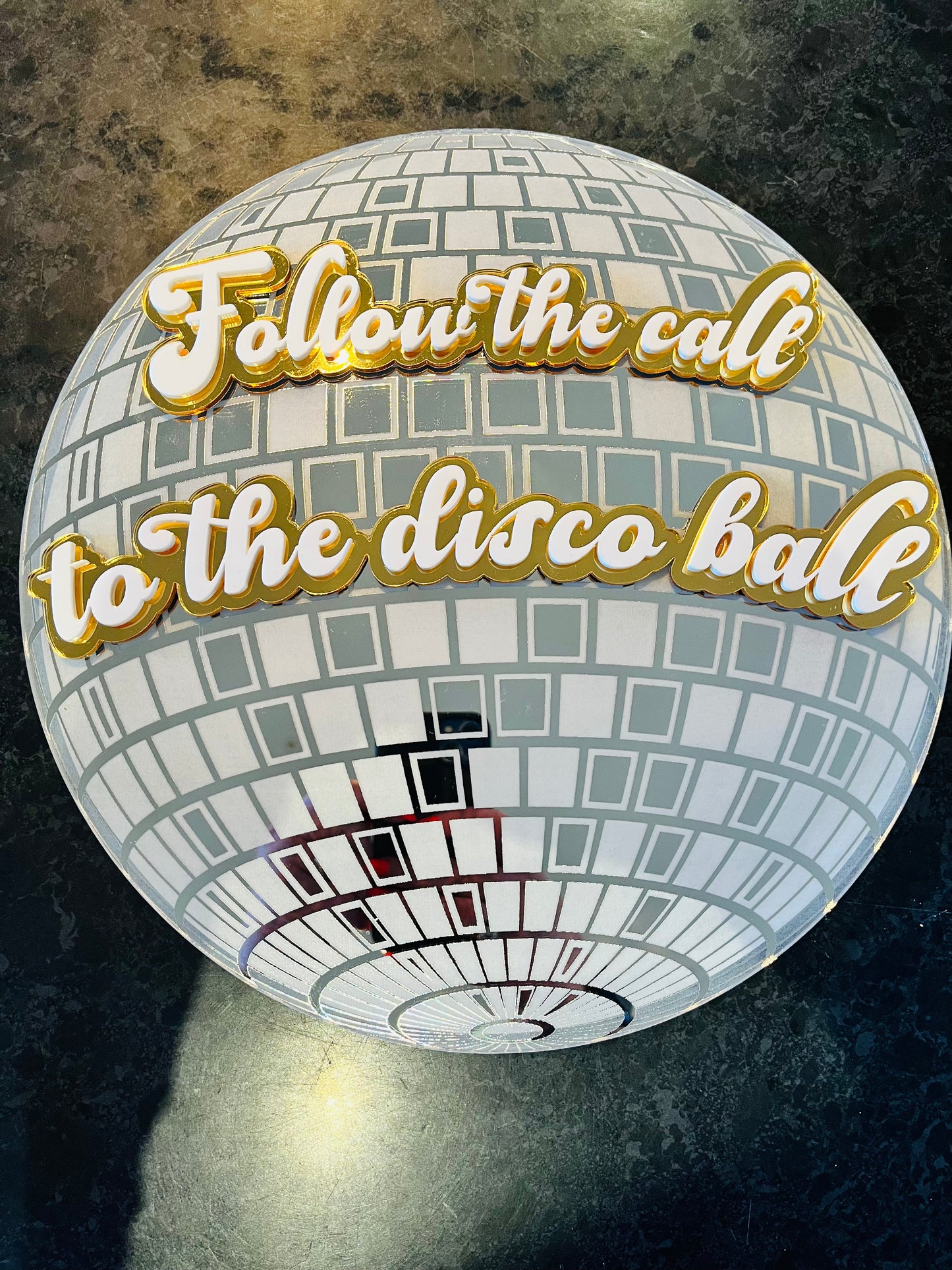 Follow The Call to The Disco Ball! - Mirrored Wall Decor