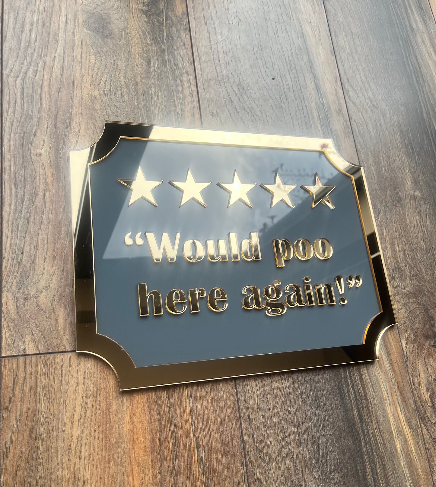 5 STARS - Would Poo Here Again - Wall Art Sign