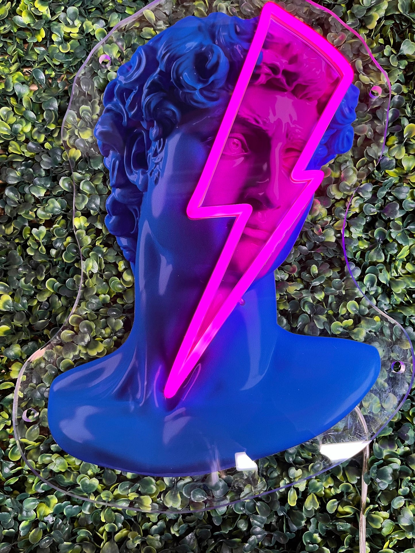 David Statue Neon Art