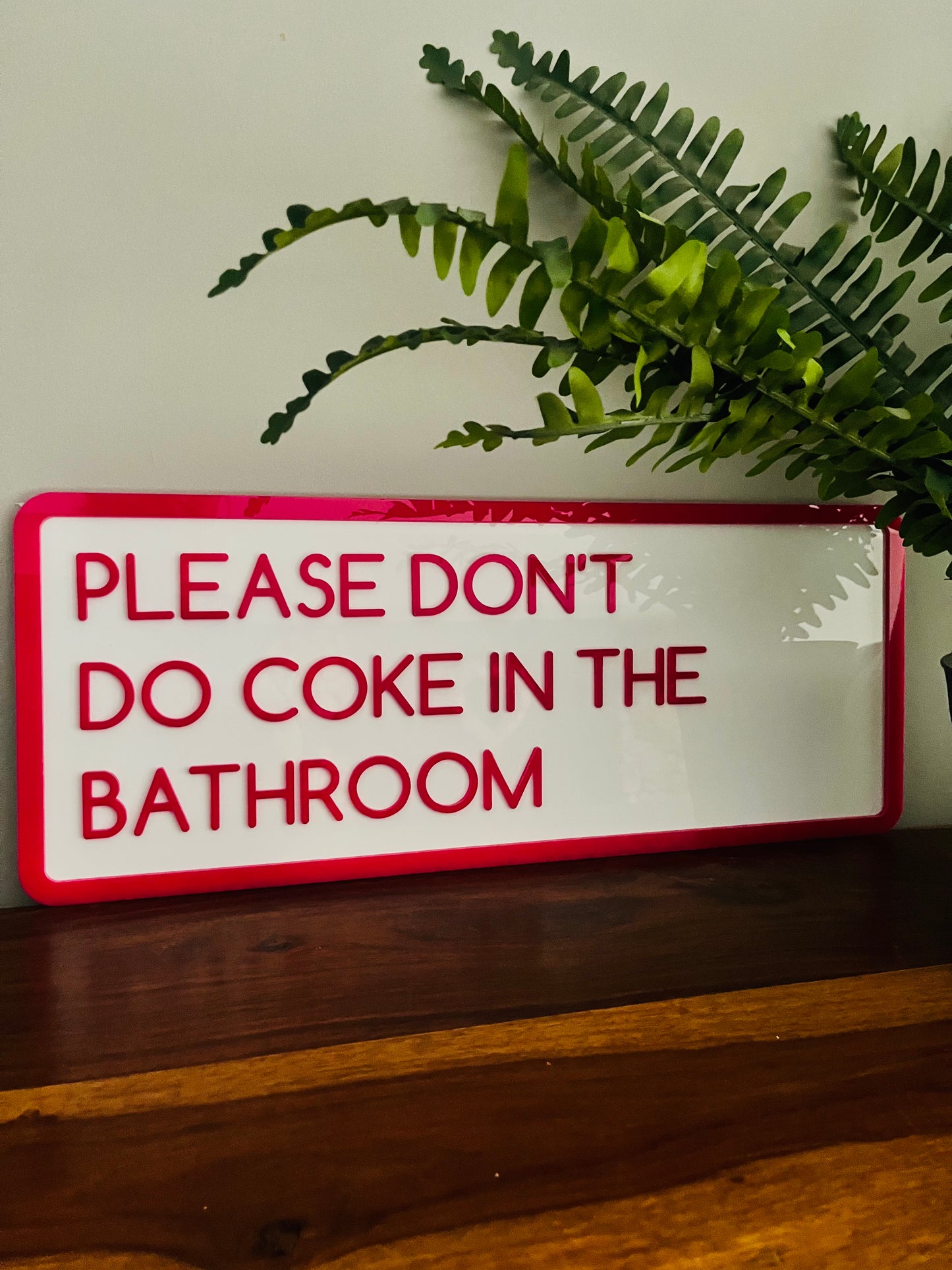 Don’t Do Coke In The Bathroom Acrylic Wall Decor