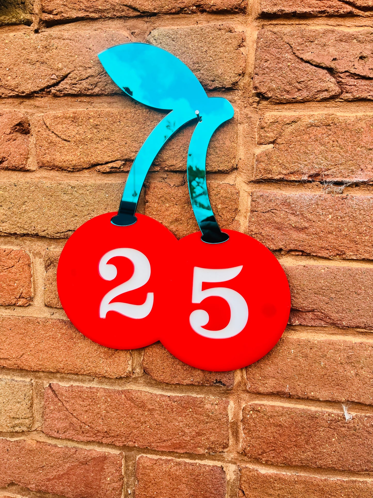 CHERRY HOUSE SIGN, house numbers, acrylic house numbers