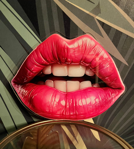 HOT Pink Lips - Printed Acrylic Wall Art