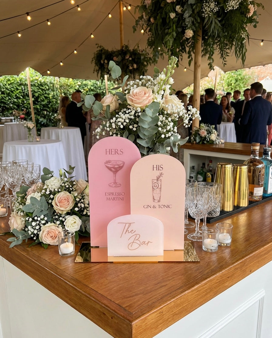 Signature Wedding Drinks Sign Set