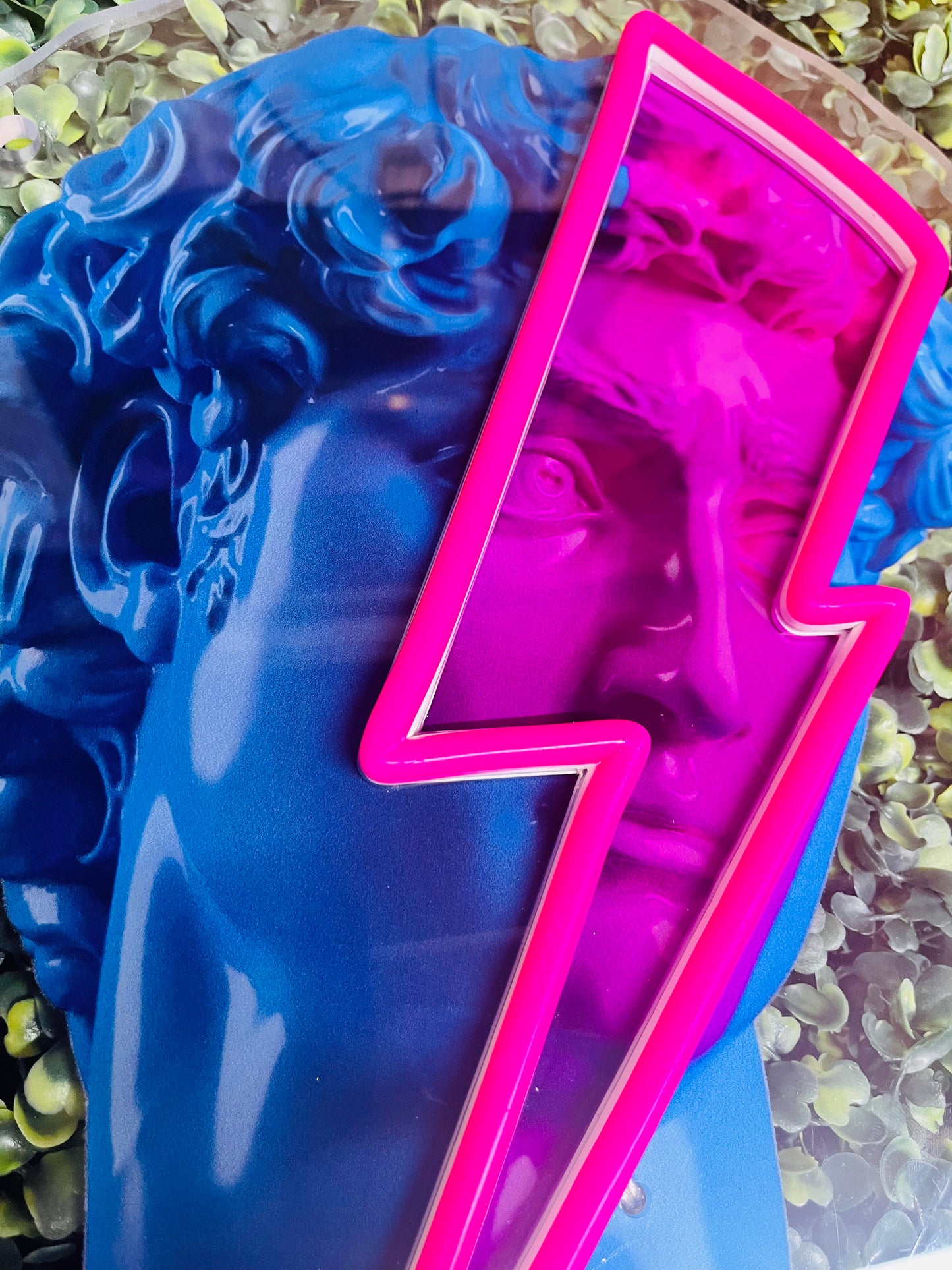 David Statue Neon Art