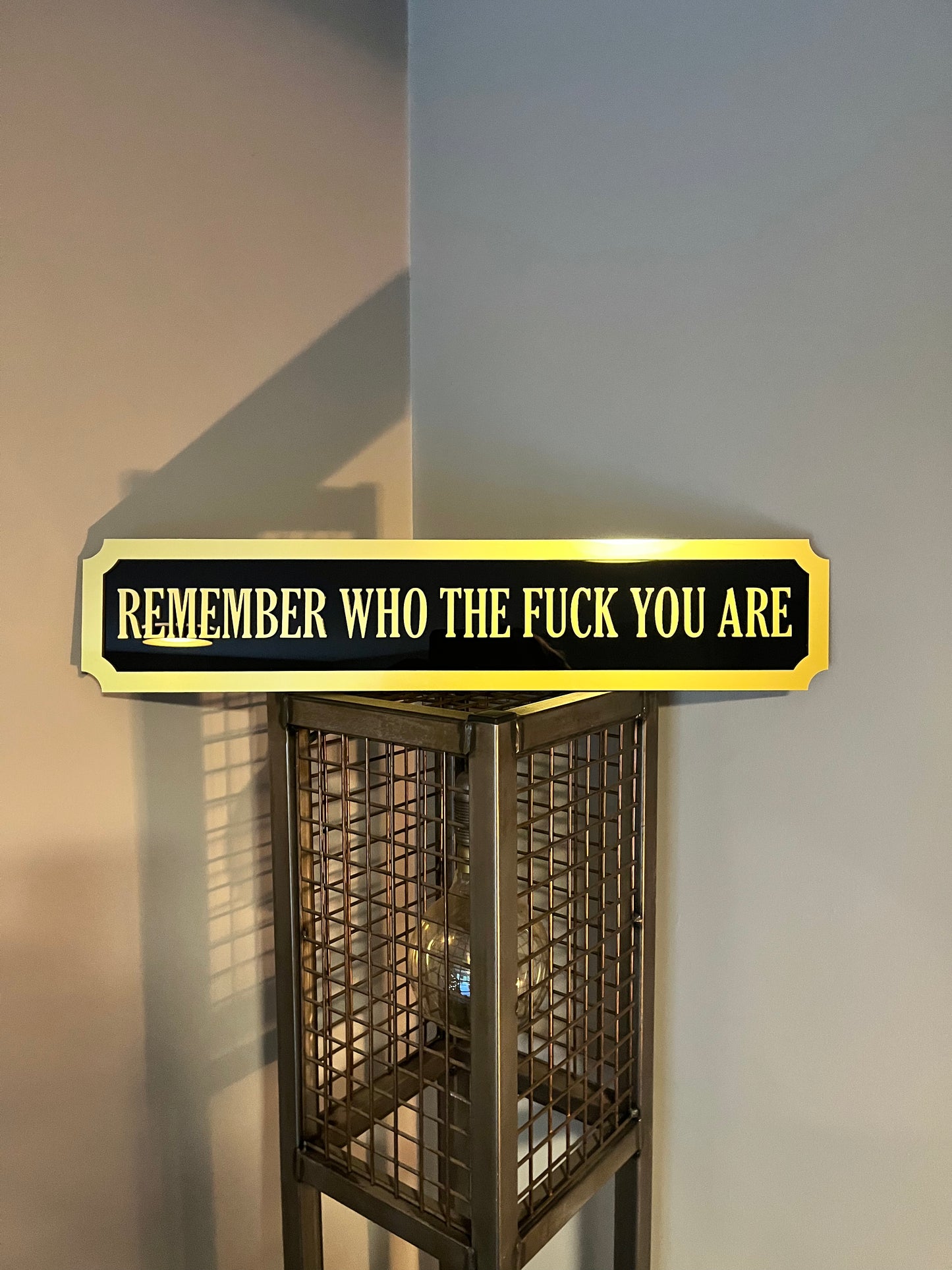 REMEMBER WHO THE FUCK YOU ARE Street style sign, wall decor.