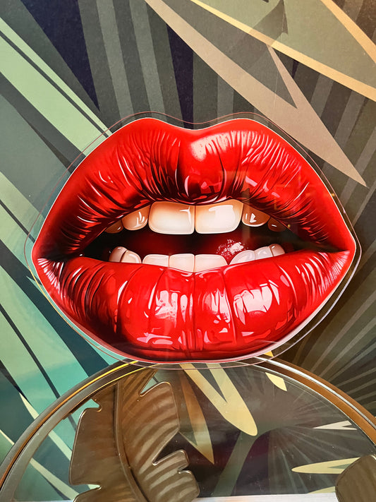 HOT Lips - Printed Acrylic Wall Art