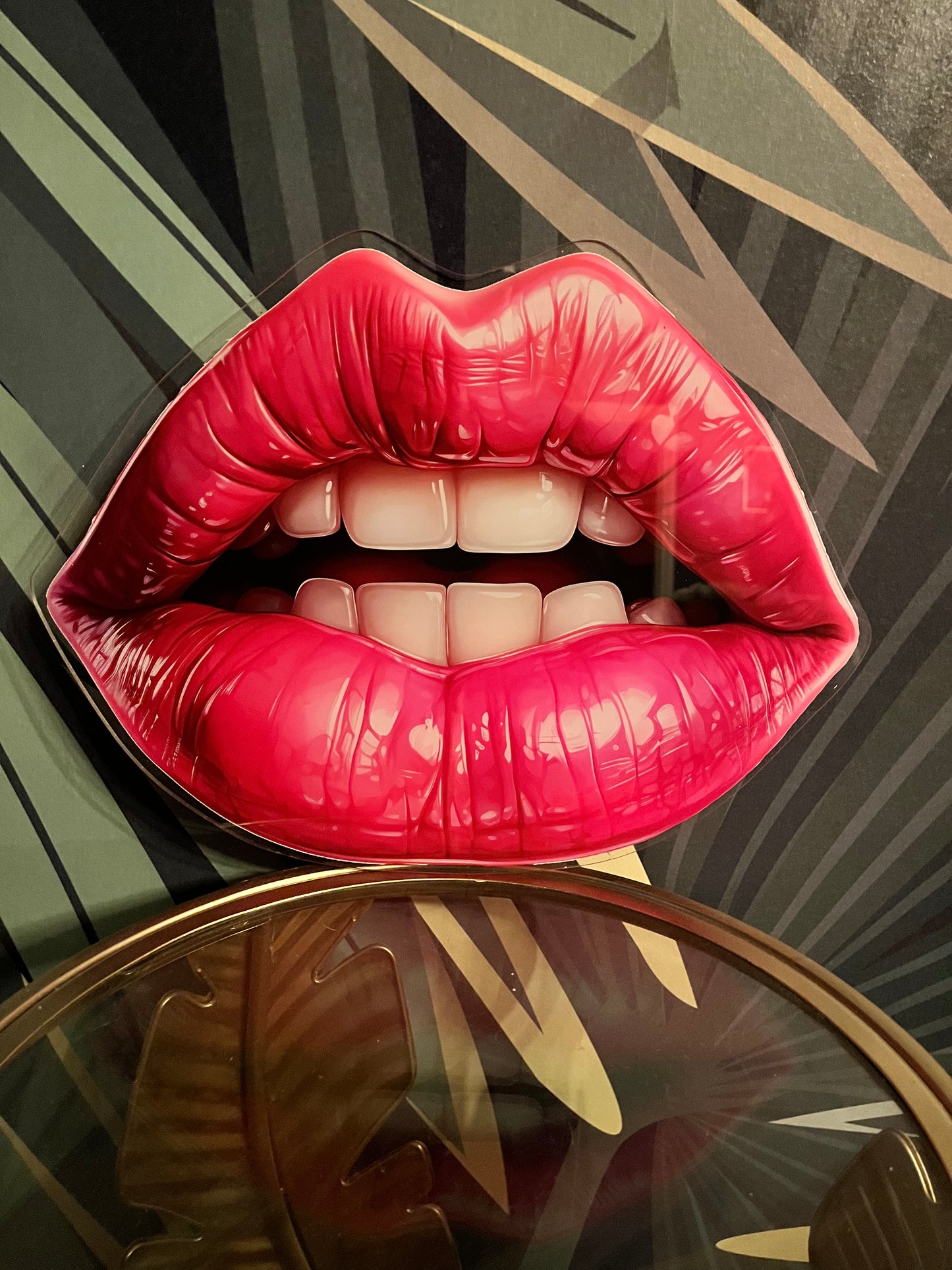 HOT Pink Lips - Printed Acrylic Wall Art