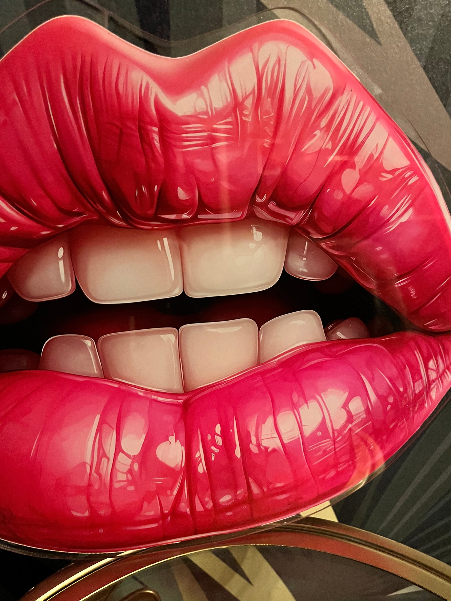 HOT Pink Lips - Printed Acrylic Wall Art