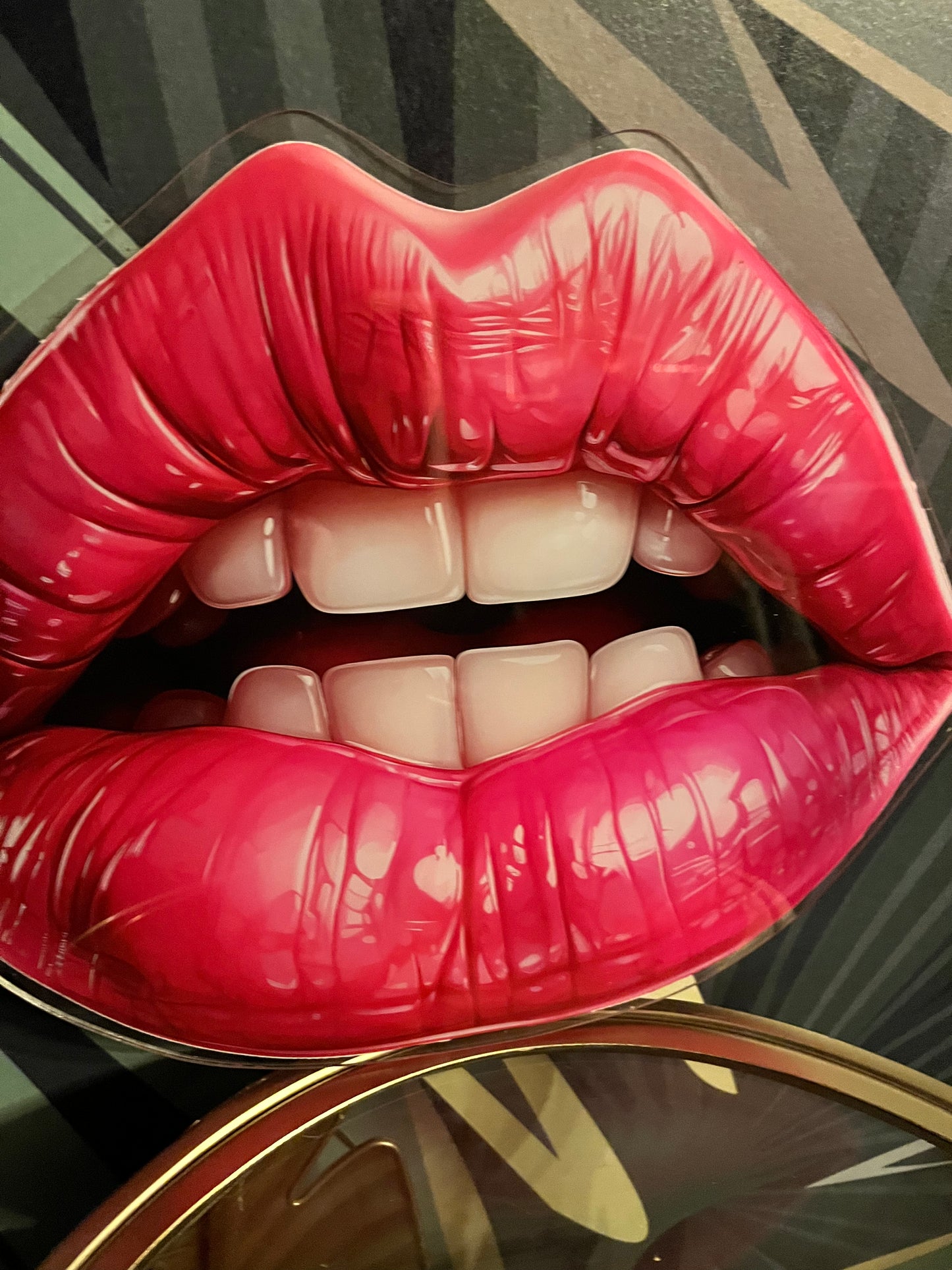 HOT Pink Lips - Printed Acrylic Wall Art