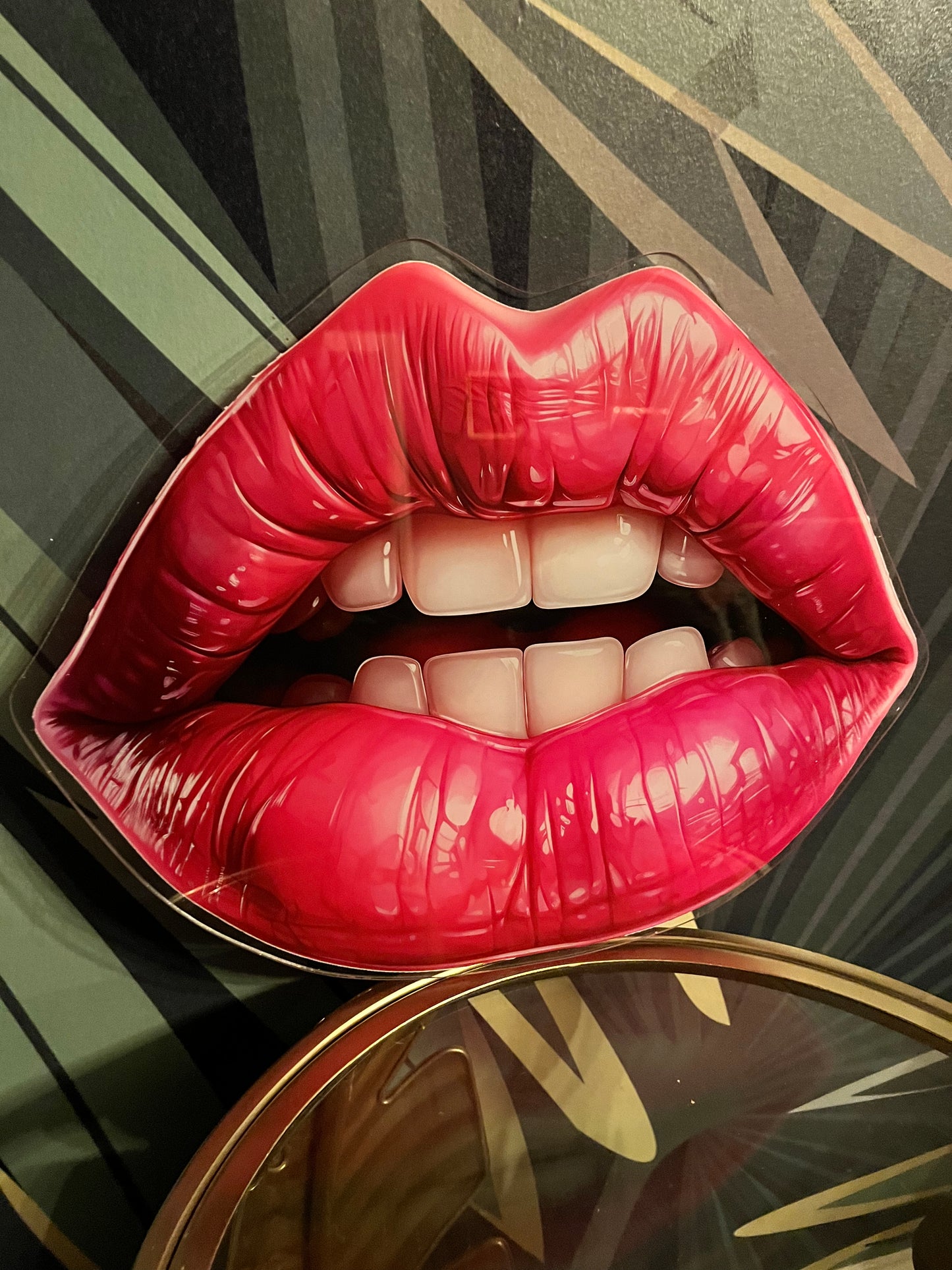 HOT Pink Lips - Printed Acrylic Wall Art